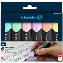 Zakreślacz SCHNEIDER Job Pastel 1-5 mm 6 szt. mix kolorów-629330