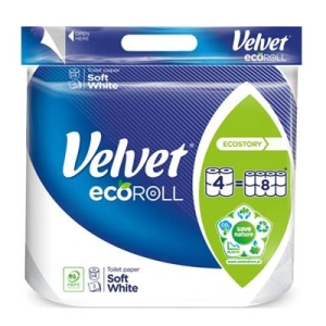 Papier toaletowy VELVET Delikatny Ecoroll 3w. op.4 - biały