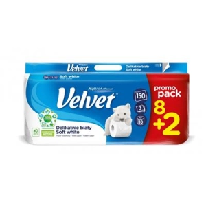 Papier toaletowy VELVET Delikatny 3w. op.8 + 2 - biały