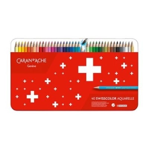 Kredki CARAN D'ACHE Swisscolor Aquarelle 40szt. mix kolorów-197452