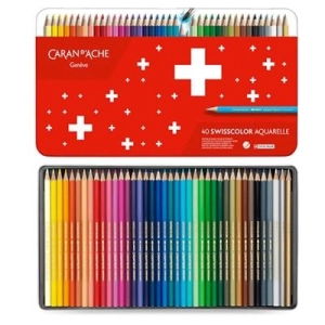 Kredki CARAN D'ACHE Swisscolor Aquarelle 40szt. mix kolorów-197455