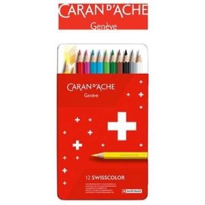 Kredki CARAN D'ACHE Swisscolor metalowe pudełko 12 szt.-197495