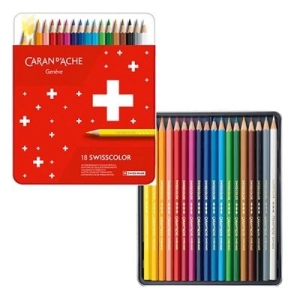 Kredki CARAN D'ACHE Swisscolor metalowe pudełko 18 szt.-197497