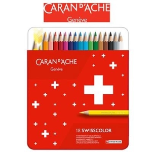 Kredki CARAN D'ACHE Swisscolor metalowe pudełko 18 szt.-197499