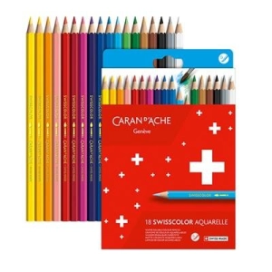 Kredki CARAN D'ACHE akwarelowe Swisscolor kartonowe pudełko 18 szt.-197797