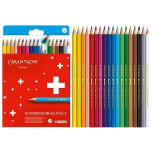 Kredki CARAN D'ACHE akwarelowe Swisscolor kartonowe pudełko 18 szt.-197798
