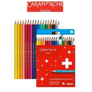 Kredki CARAN D'ACHE akwarelowe Swisscolor kartonowe pudełko 18 szt.-197799