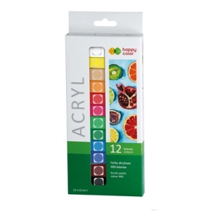 Farba akrylowa HAPPY COLOR 12ml. zestaw 12 kolorów-203125