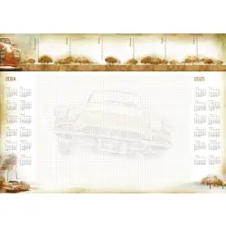 Kalendarz podkład na biurko MiP A2 z listwą 2024r. - Auto T-1-A2-6
