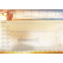 Kalendarz podkład na biurko MiP A2 z listwą 2024r. - Lato T-1-A2-1