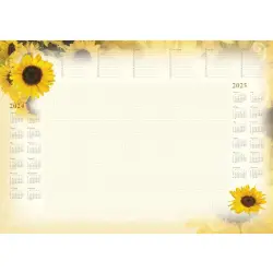 Kalendarz podkład na biurko MiP A2 z listwą 2024r. - Słoneczniki T-1-A2-5