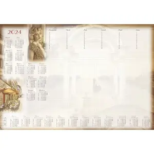 Kalendarz podkład na biurko MiP B3 z listwą 2024r. - Kobieta T-2-B3-2