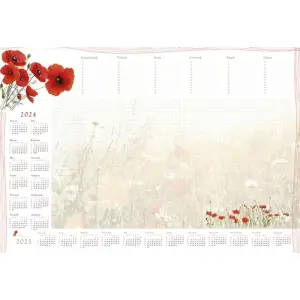 Kalendarz podkład na biurko MiP B3 z listwą 2024r. - Maki T-2-B3-4