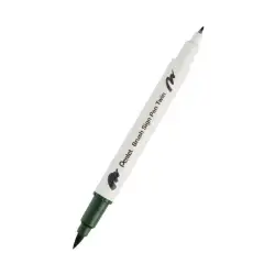 Pisak do kaligrafii PENTEL SESW30C Brush Pen dwustronny - oliwkowa zieleń
