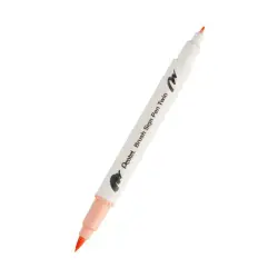 Pisak do kaligrafii PENTEL SESW30C Brush Pen dwustronny - jasno pomarańczowy