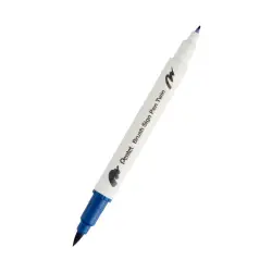 Pisak do kaligrafii PENTEL SESW30C Brush Pen dwustronny - stalowo-niebieski