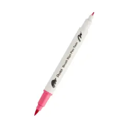 Pisak do kaligrafii PENTEL SESW30C Brush Pen dwustronny - karminowy
