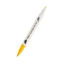 Pisak do kaligrafii PENTEL SESW30C Brush Pen dwustronny - żółty
