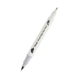 Pisak do kaligrafii PENTEL SESW30C Brush Pen dwustronny - srebrno-szary