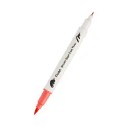 Pisak do kaligrafii PENTEL SESW30C Brush Pen dwustronny - koralowy-róż