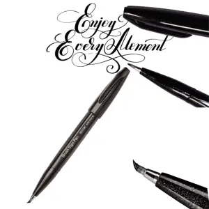 Pisak do kaligrafii PENTEL SES15 Brush Pen - czarny-210015