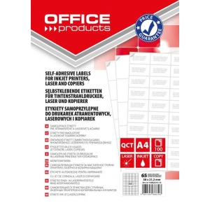 Etykiety OFFICE PRODUCTS 38x21,2mm op.100 - białe