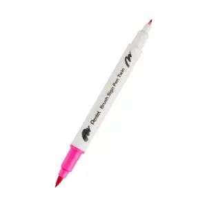 Pisak do kaligrafii PENTEL SESW30C Brush Pen dwustronny - różowy