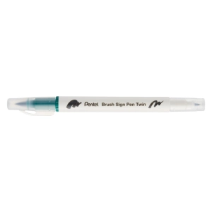 Pisak do kaligrafii PENTEL SESW30C Brush Pen dwustronny - ciemnozielony-210307