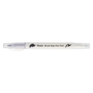 Pisak do kaligrafii PENTEL SESW30C Brush Pen dwustronny - srebrno-szary-210309