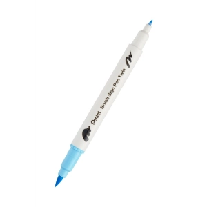 Pisak do kaligrafii PENTEL SESW30C Brush Pen dwustronny - jasny błękit