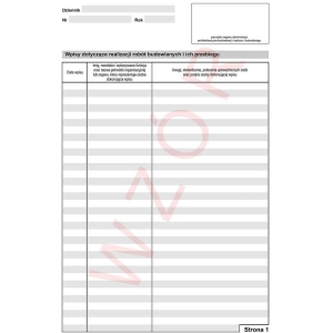 Dziennik Budowy / Montażu / Rozbiórki WARTA DB2a 215x305 50 kartek-210873