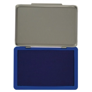 Poduszka do stempli Q-CONNECT 110x70mm metalowa z tuszem - niebieska-210880