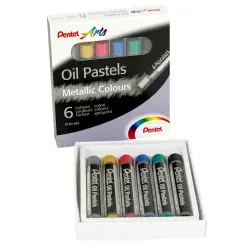 Kredki PENTEL pastele olejne 6 kolorów PHN-M6 - metaliczne
