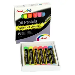 Kredki PENTEL pastele olejne 6 kolorów PHN-F6 - fluorescencyjne