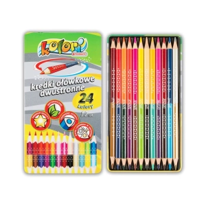 Kredki ołówkowe PENMATE Kolori premium dwustronne 12/24 metalowe TT7838