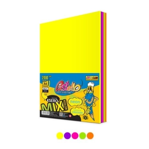 Papier xero kolor PASTELLO A4 75g. mix 5 kolorów NEON op.200