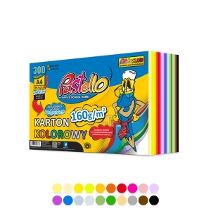 Papier xero kolor PASTELLO A4 160g. mix 20 kolorów op.300