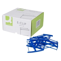 Klips archiwizacyjny Q-CONNECT E-Clip grubość pliku max. 7cm - niebieski