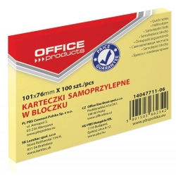 Karteczki samop. OFFICE PRODUCTS 101x76mm żółty-617201