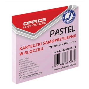 Karteczki samop. OFFICE PRODUCTS 76x76 past różowy-617213