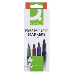 Marker Q-CONNECT do płyt CD/DVD - 1mm 4 szt. zaw. mix kolor