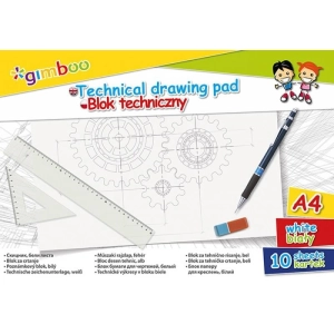 Blok techniczny GIMBOO A4 10 kart. 150gsm biały-626609