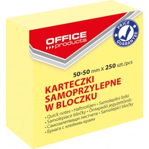 Karteczki samop. OFFICE PRODUCTS, 50x50mm, 1x250 kart., pastel, jasnożółta-626875