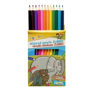 Kredki ołówkowe GIMBOO Jumbo sześciokątne 12szt. mix kolorów-219681