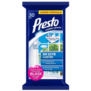Ściereczki PRESTO do szyb i luster 30szt. białe-628170