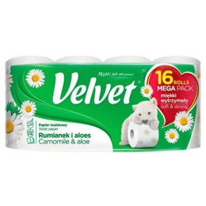 Papier toaletowy VELVET Rumianek i Aloes 3-warstwowy op.16szt. - biały