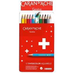 Kredki CARAN D'ACHE Swisscolor Aquarelle 12szt. mix kolorów-634672