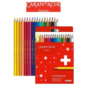 Kredki CARAN D'ACHE Swisscolor kartonowe pudełko 18 szt.-672038