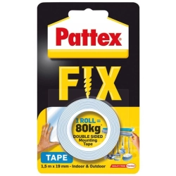 Taśma dwustronna PATTEX FIX 1,5m x 19mm 80kg