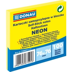Karteczki samop. DONAU 76x76mm neon - żółty-617321